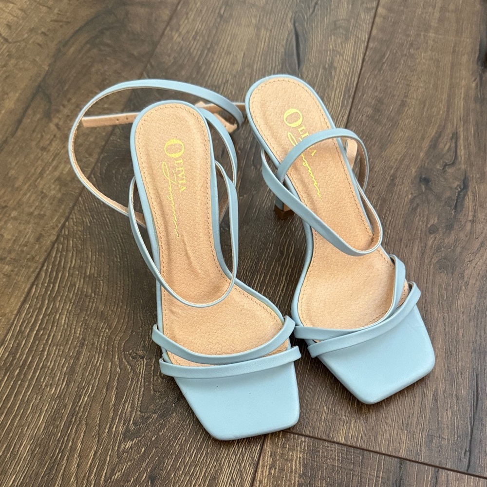 Elegant Blue Strappy Heels